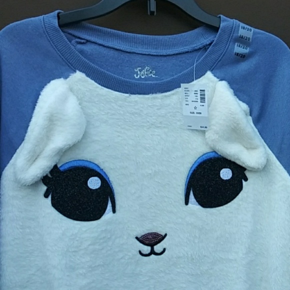 Justice BigGirl FuzzyCritter Sweatshirt Sz 18/20 - Picture 5 of 7